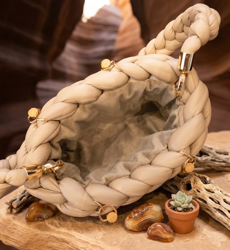 ##Le Canyon | Borsa artigianale di lusso | Kaffè Latte.##